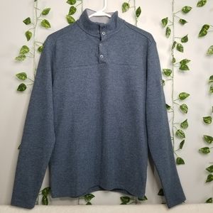 johnny-O Mens Dusty Caesars 1/4 Snap Casual Pullover Blue SM Cotton Swea…